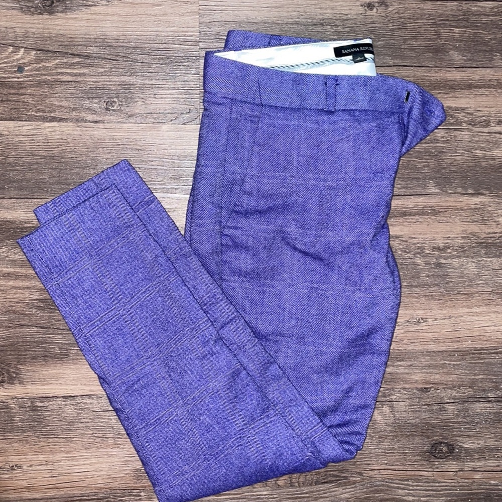 banana republic | purple herringbone dress pants
